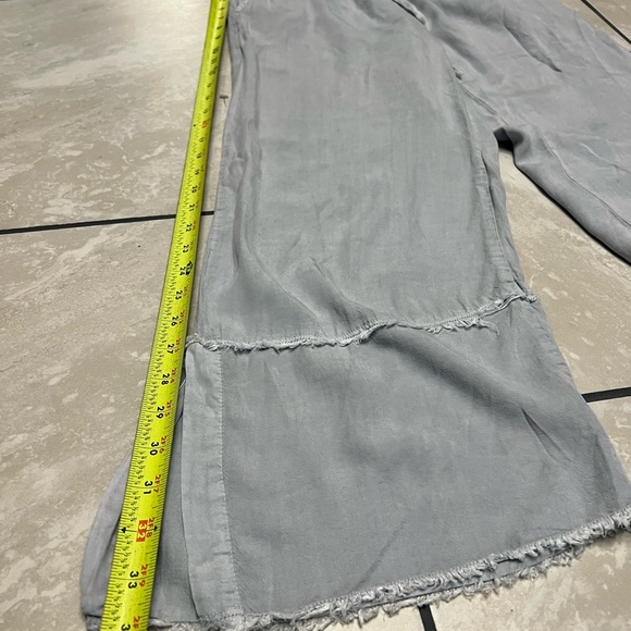 mod o doc Women’s Size XS TENCEL Blue CROPPED Pants Wide Leg W/slit Either Side - Picture 11 of 13